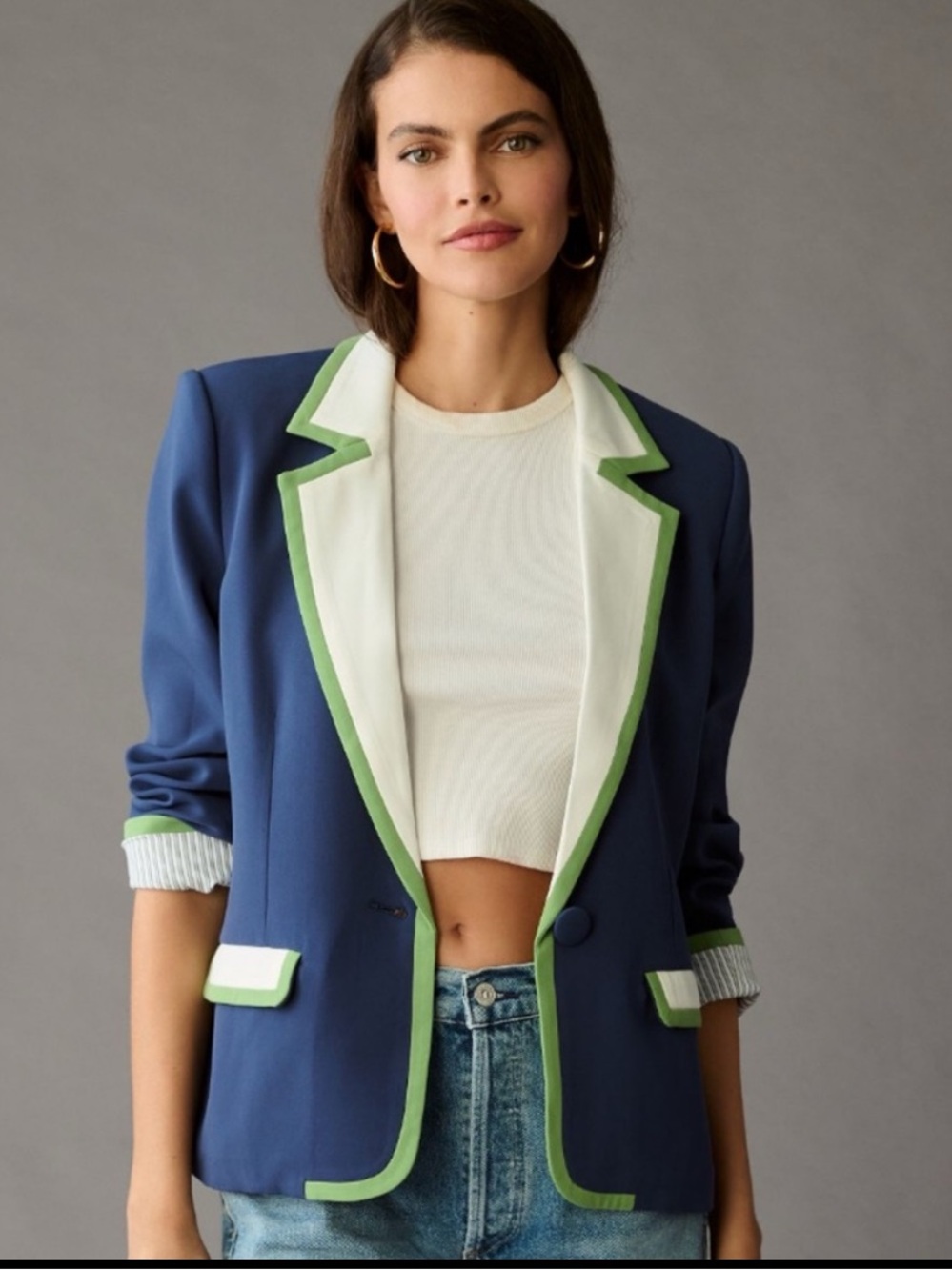 NWT Anthropologie Maeve Colorblock Tailored Statement Jacket Blazer, S